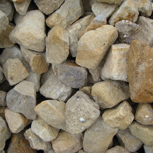 Gabionensteine - Sandstein gelb-grau 56 - 100 mm